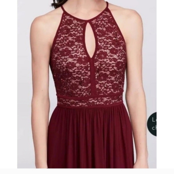 Morgan & Co. Burgundy Lace Evening Dress - Picture 2 of 9